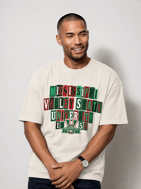 Mississippi Valley State University - The Collage - Oversized T-shirt - DungeonForward