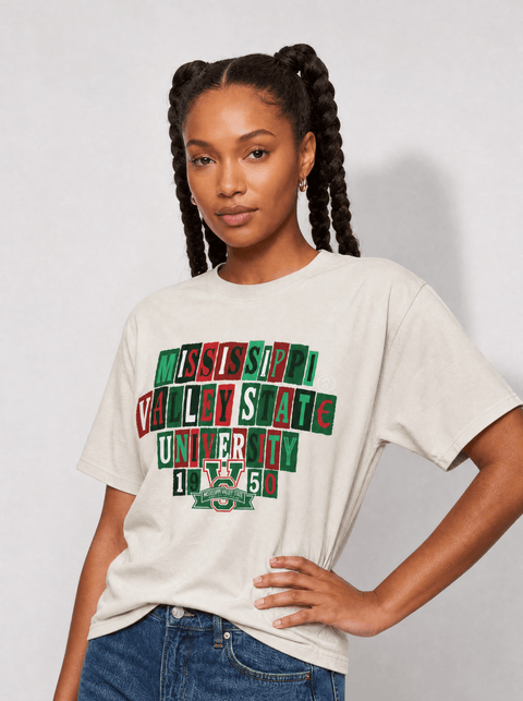 Mississippi Valley State University - The Collage - Oversized T-shirt - DungeonForward