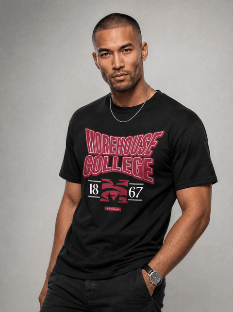 Morehouse College - HBCU - Stretch Logo Tshirt - DungeonForward
