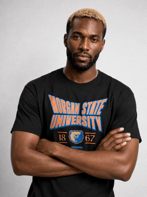 Morgan State University - HBCU - Stretch Logo Tshirt - DungeonForward