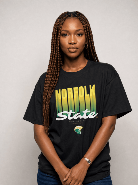 Norfolk State University - NSU Fade Drop Shoulder Oversized T-shirt - DungeonForward