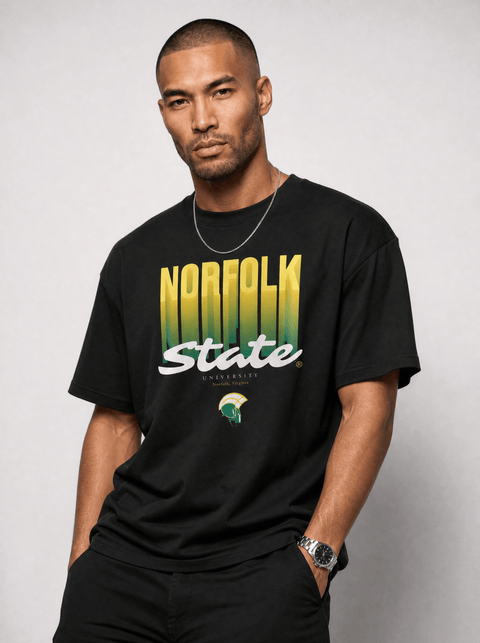 Norfolk State University - NSU Fade Drop Shoulder Oversized T-shirt - DungeonForward
