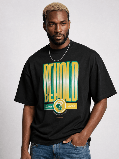 Norfolk State University - Oversize Behold The Green And Gold - Premium T-shirt - DungeonForward
