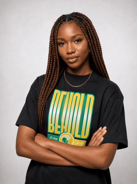 Norfolk State University - Oversize Behold The Green And Gold - Premium T-shirt - DungeonForward
