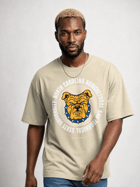 North Carolina Agricultural and Technical State - Full Circle Oversized T-Shirt - DungeonForward
