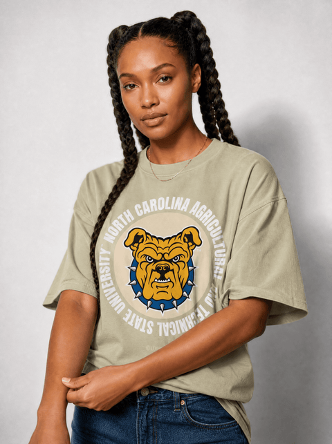 North Carolina Agricultural and Technical State - Full Circle Oversized T-Shirt - DungeonForward