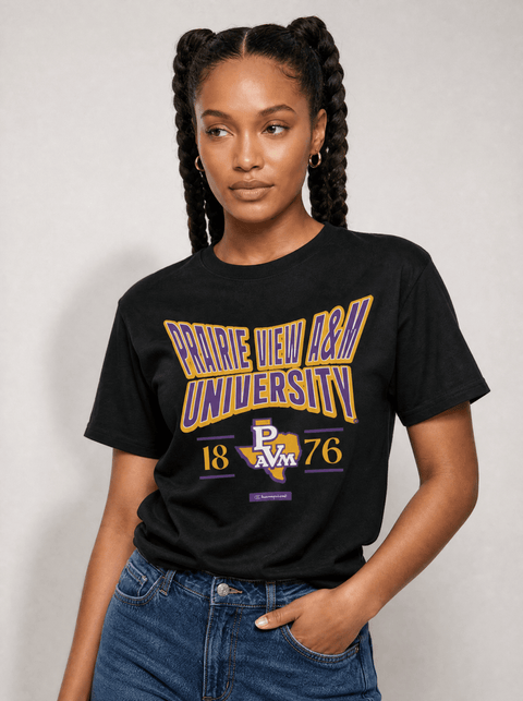 Prairie View A&M University - HBCU - Stretch Logo Tshirt - DungeonForward