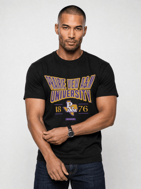 Prairie View A&M University - HBCU - Stretch Logo Tshirt - DungeonForward