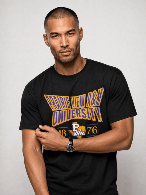 Prairie View A&M University - HBCU - Stretch Logo Tshirt - DungeonForward