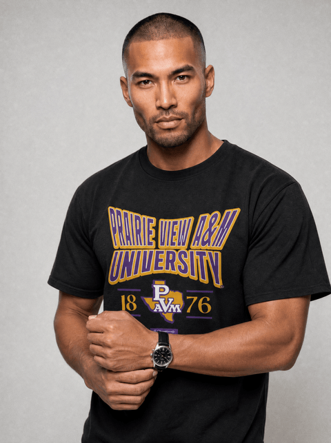Prairie View A&M University - HBCU - Stretch Logo Tshirt - DungeonForward