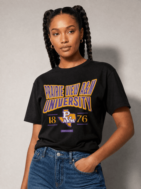 Prairie View A&M University - HBCU - Stretch Logo Tshirt - DungeonForward