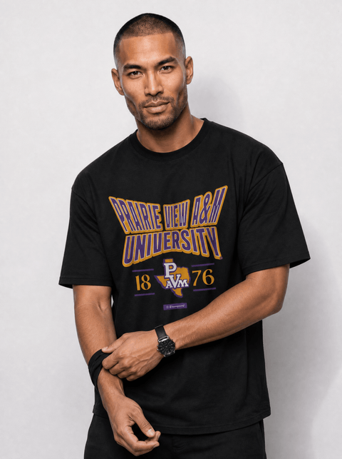 Prairie View A&M University - HBCU - Stretch Logo Tshirt - DungeonForward