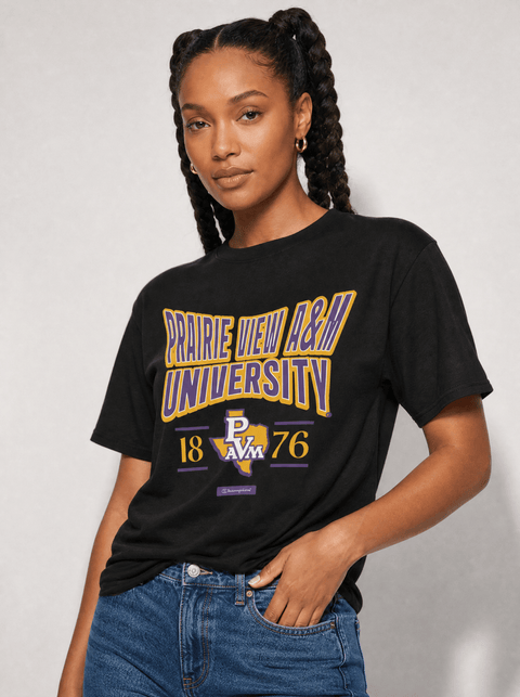 Prairie View A&M University - HBCU - Stretch Logo Tshirt - DungeonForward