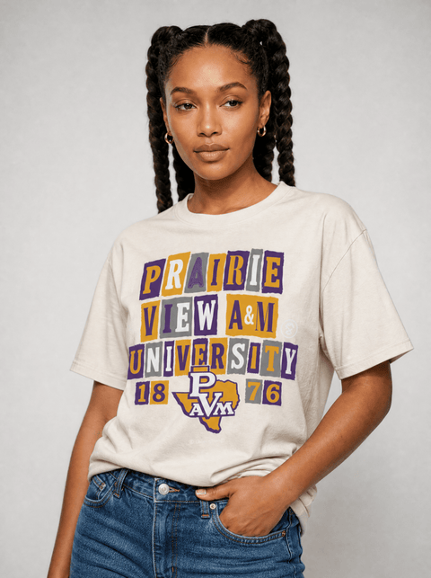 Prairie View A&M University - The Collage - Oversized T-shirt - DungeonForward