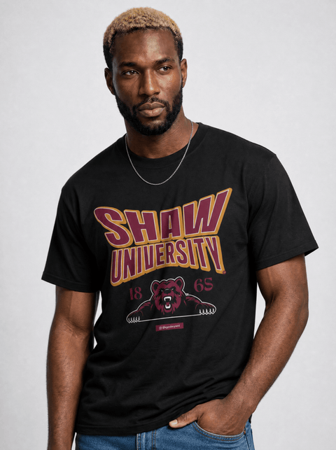 Shaw University - HBCU - Stretch Logo Tshirt - DungeonForward