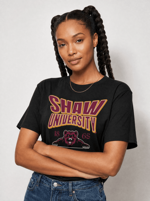 Shaw University - HBCU - Stretch Logo Tshirt - DungeonForward