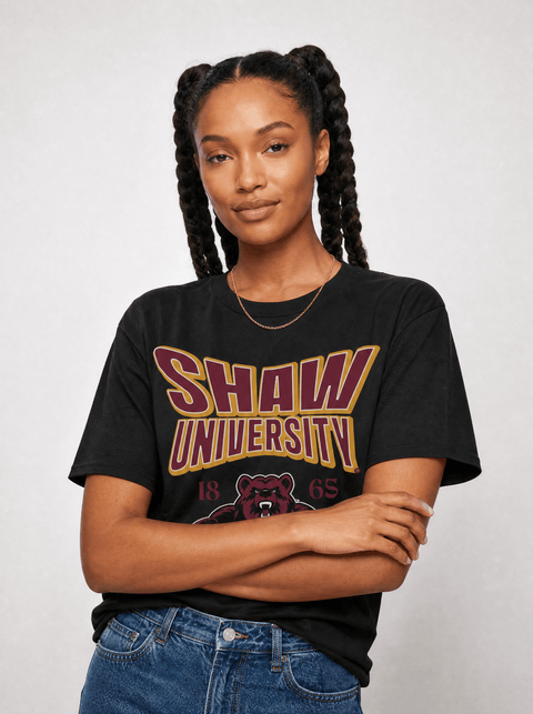 Shaw University - HBCU - Stretch Logo Tshirt - DungeonForward