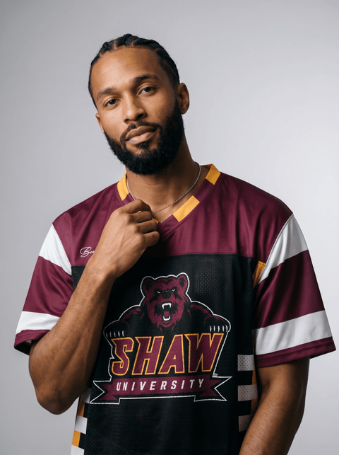 Shaw University - Phenom HBCU Box Football Jersey - DungeonForward