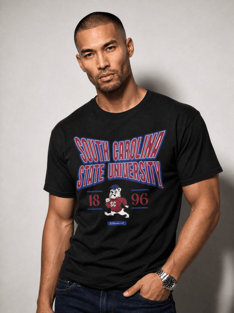 South Carolina State University - HBCU - Stretch Logo Tshirt - DungeonForward
