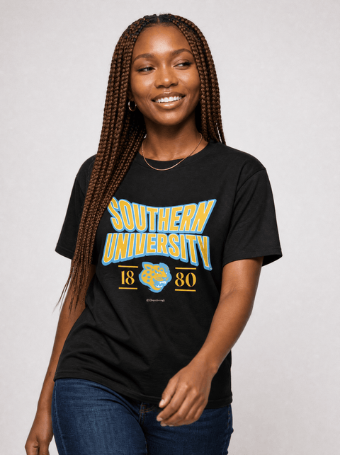 Southern University - HBCU - Stretch Logo Tshirt - DungeonForward