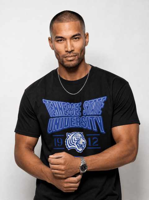 Tennessee State University - HBCU - Stretch Logo Tshirt - DungeonForward