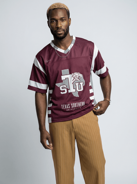 Texas Southern University - Phenom HBCU Box Football Jersey - DungeonForward