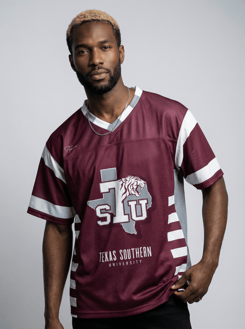 Texas Southern University - Phenom HBCU Box Football Jersey - DungeonForward