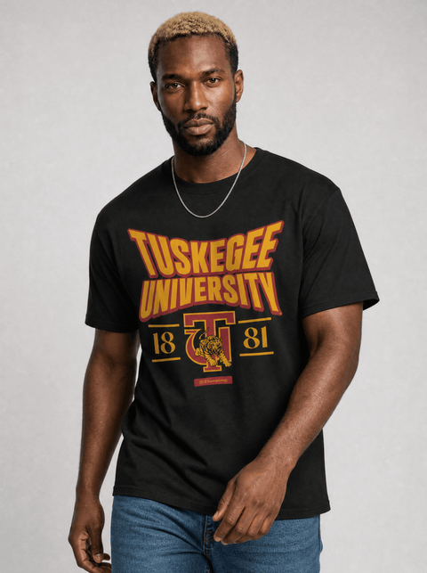 Tuskegee University - HBCU - Stretch Logo Tshirt - DungeonForward