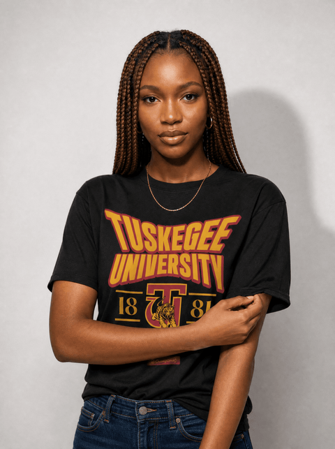Tuskegee University - HBCU - Stretch Logo Tshirt - DungeonForward