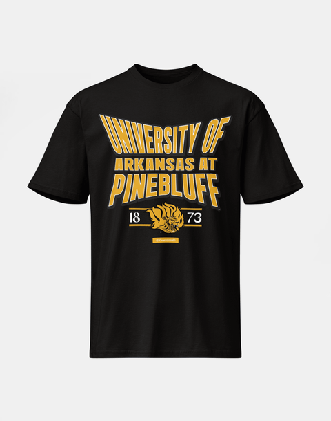 University of Arkansas at Pine Bluff - HBCU - Stretch Logo Tshirt - DungeonForward