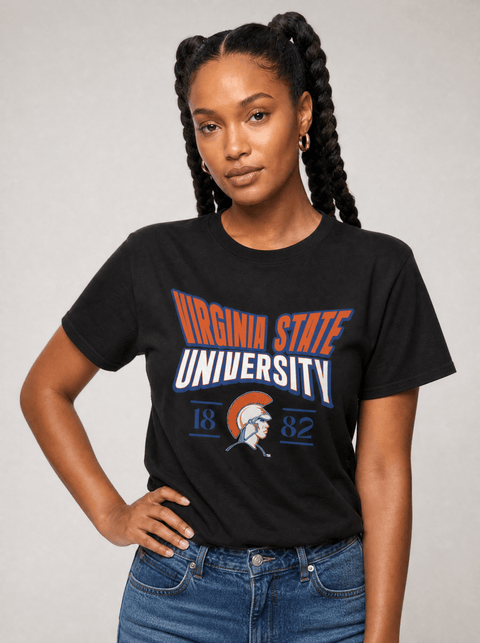 Virginia State University - HBCU - Stretch Logo Tshirt - DungeonForward