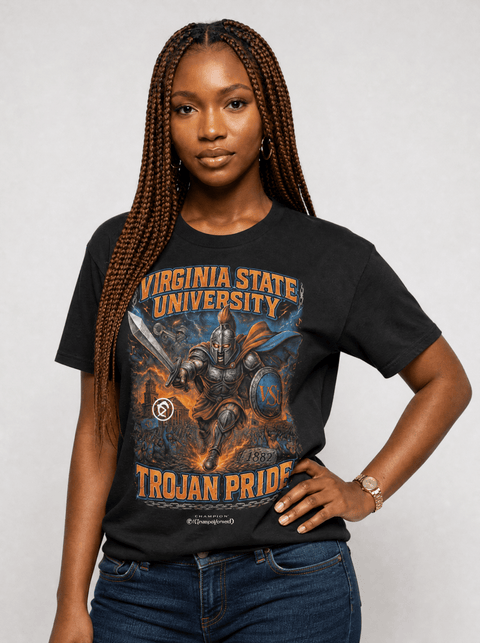 Virginia State University – The Yard Bootleg Pusher T-shirt - DungeonForward